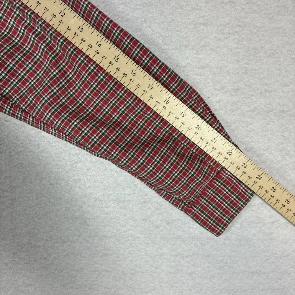 Polo Ralph Lauren Classic Fit Mens Large Green Red Plaid Button Down Long Sleeve